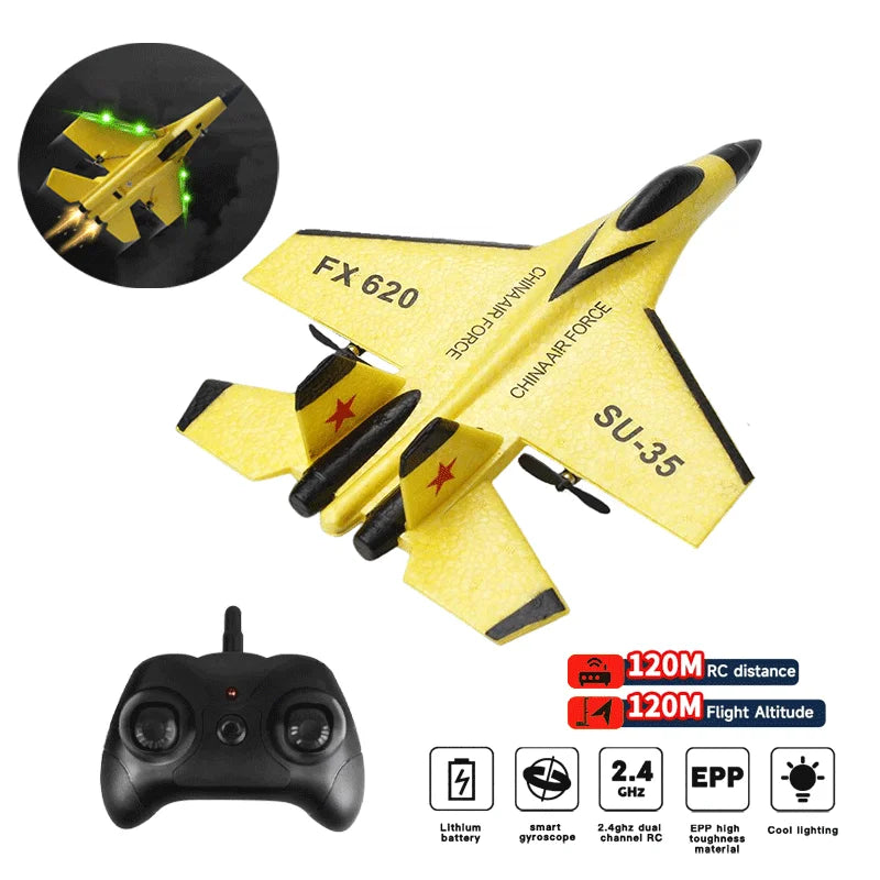 RC SU-35 Foam Fighter Plane – 2.4G Remote Control Glider Toy for Kids & Boys