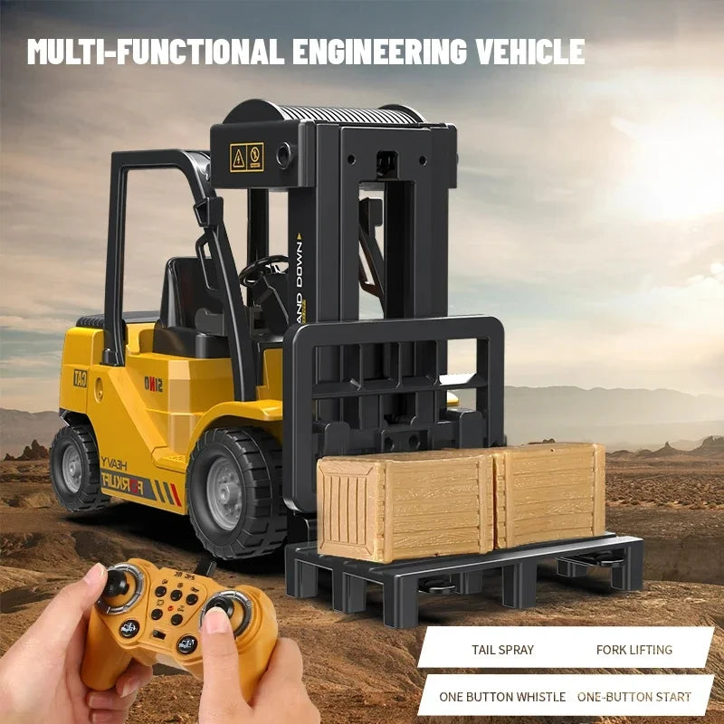 Remote Control Forklift Truck for Kids - 2.4G RC Construction Toy