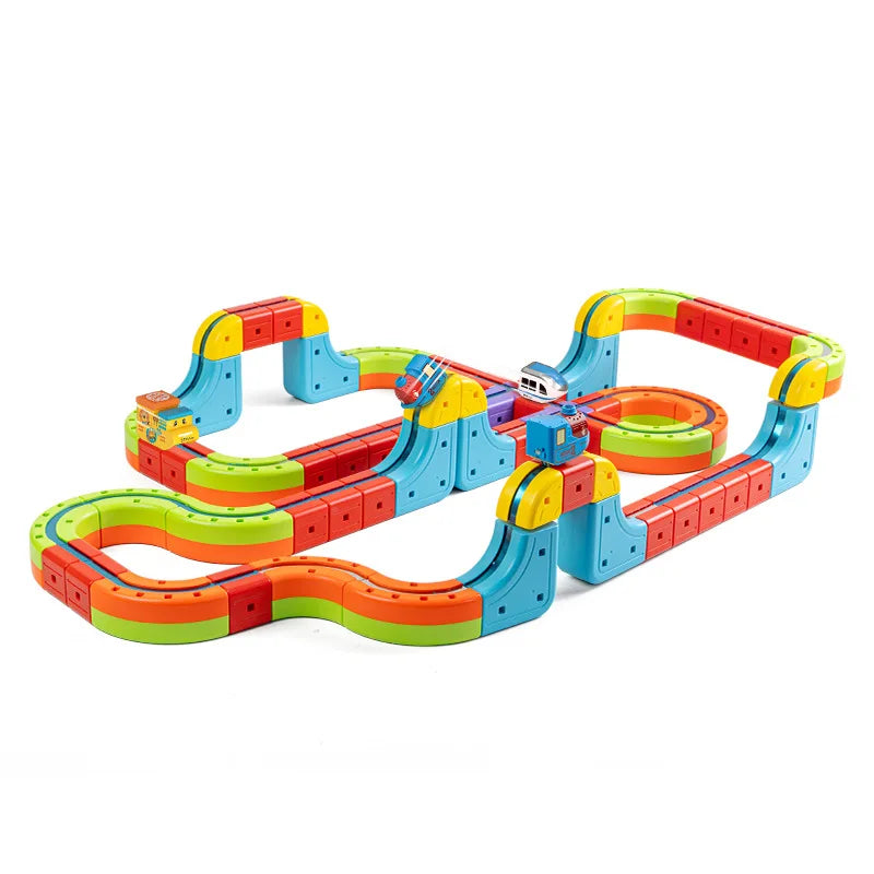Magnetic Railway Track Building Set – STEM Construction Toy for Kids