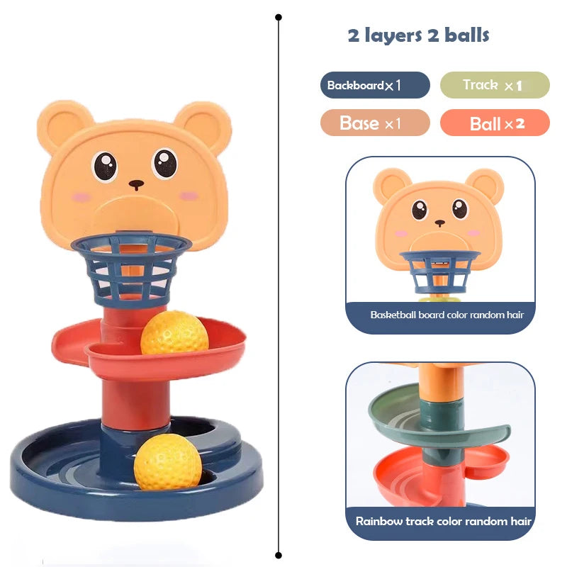 Montessori Ball Drop Tower - Educational Stacking Toy for Kids