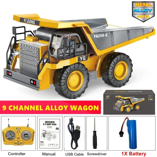 RC Excavator Construction Truck - 4WD Remote Control Bulldozer