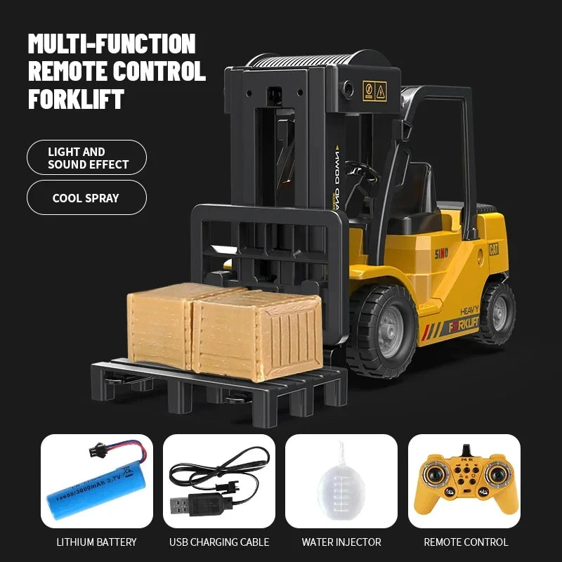 Remote Control Forklift Truck for Kids - 2.4G RC Construction Toy