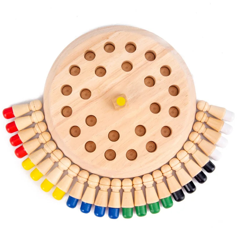 Wooden Memory Match Chess - Montessori Color Learning Game