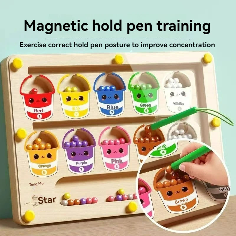 Magnetic Maze Ball Puzzle - Montessori Concentration Training Toy