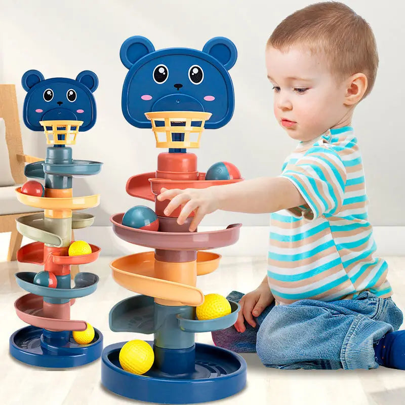Montessori Ball Drop Tower - Educational Stacking Toy for Kids