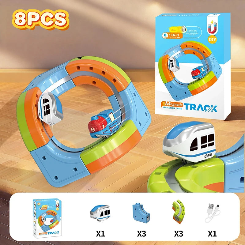 Magnetic Railway Track Building Set – STEM Construction Toy for Kids