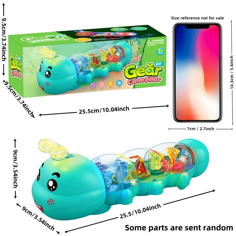 Musical Crawling Caterpillar Toy - Baby Learning Toy with Lights