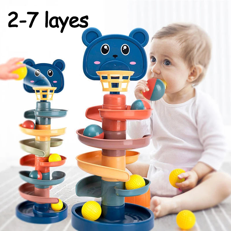 Montessori Ball Drop Tower - Educational Stacking Toy for Kids