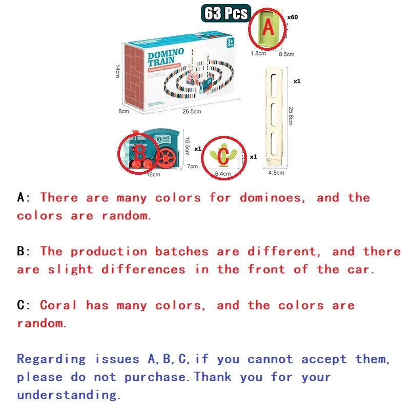 Kids Domino Train – Automatic Laying Electric Domino Toy Set