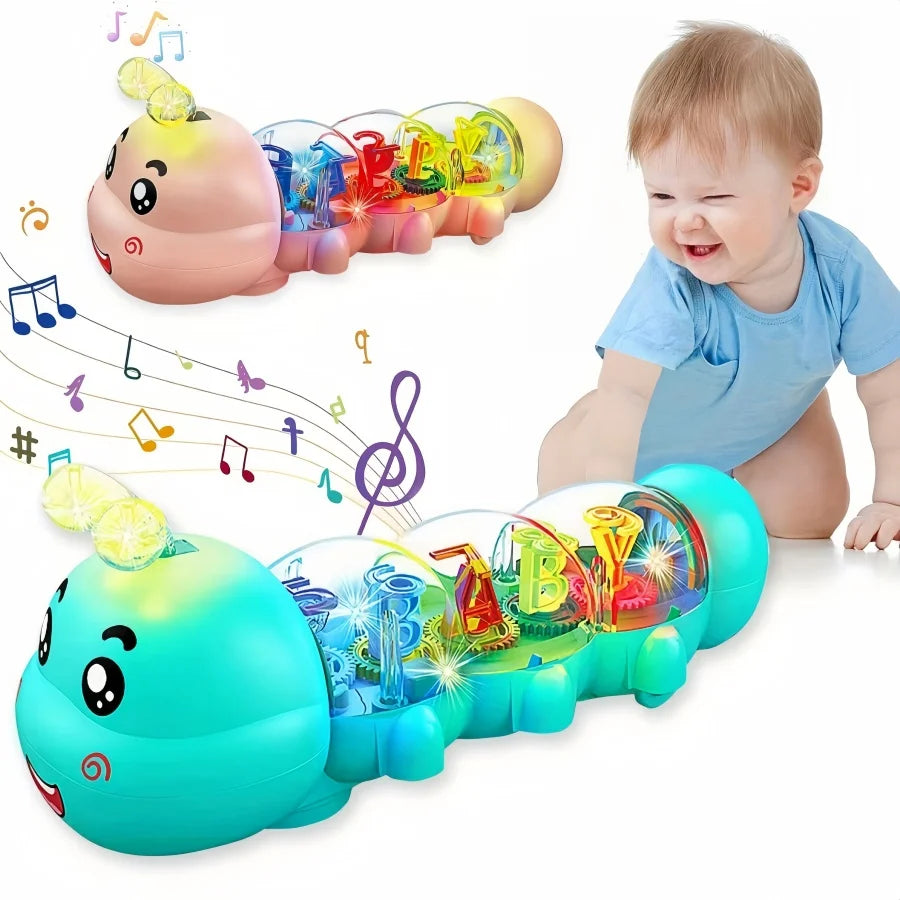 Musical Crawling Caterpillar Toy - Baby Learning Toy with Lights