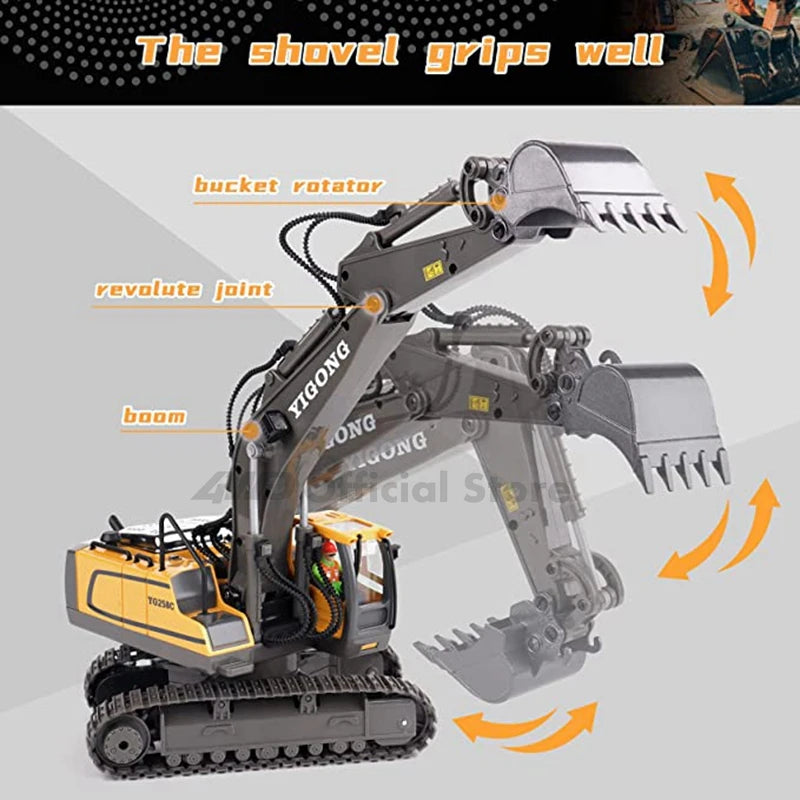 RC Excavator Construction Truck - 4WD Remote Control Bulldozer