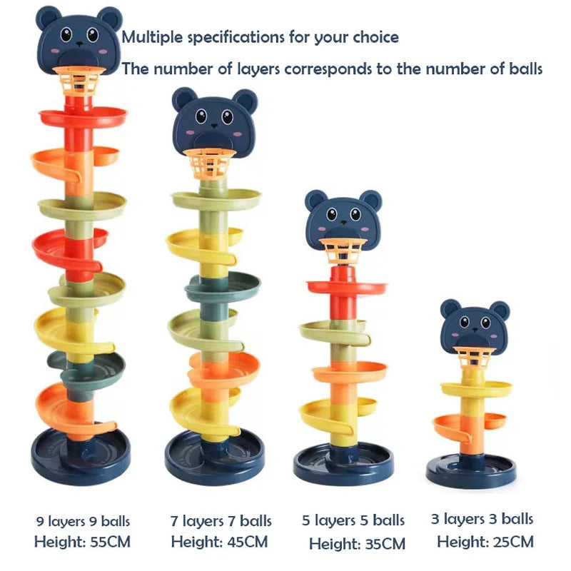 Montessori Ball Drop Tower - Educational Stacking Toy for Kids