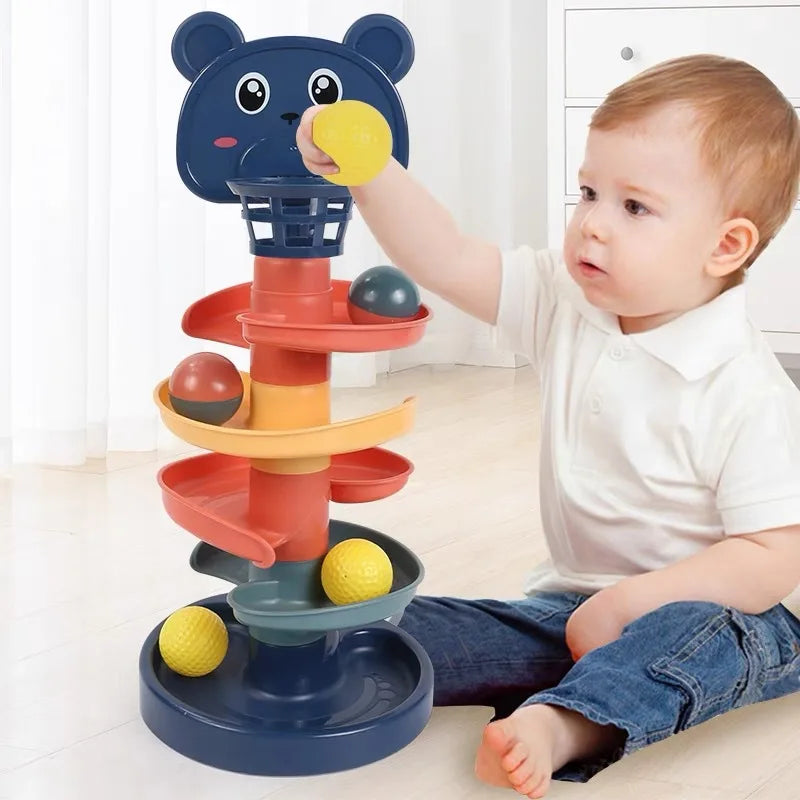 Montessori Ball Drop Tower - Educational Stacking Toy for Kids