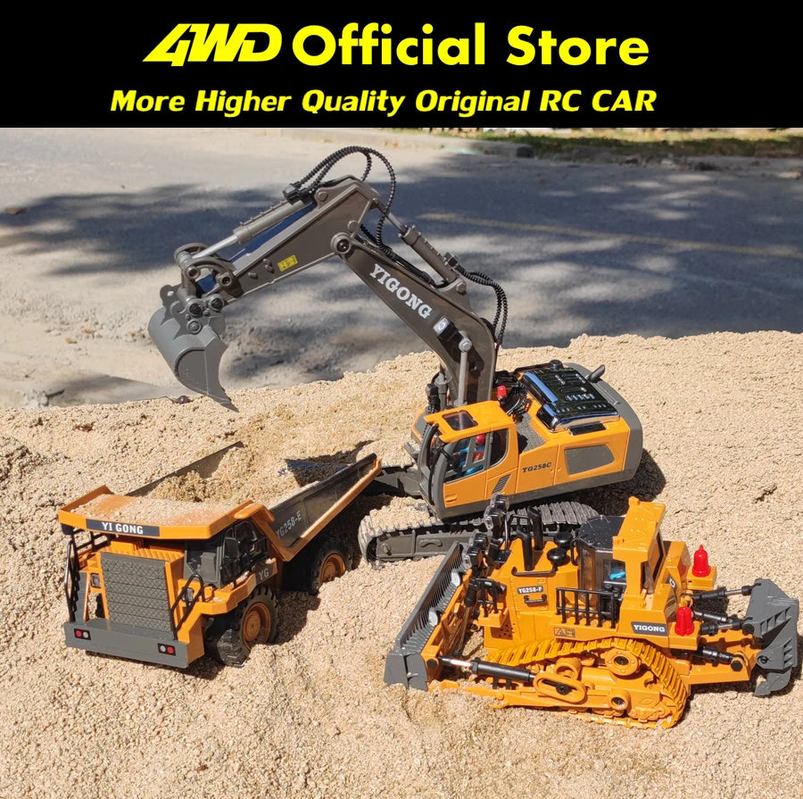 RC Excavator Construction Truck - 4WD Remote Control Bulldozer