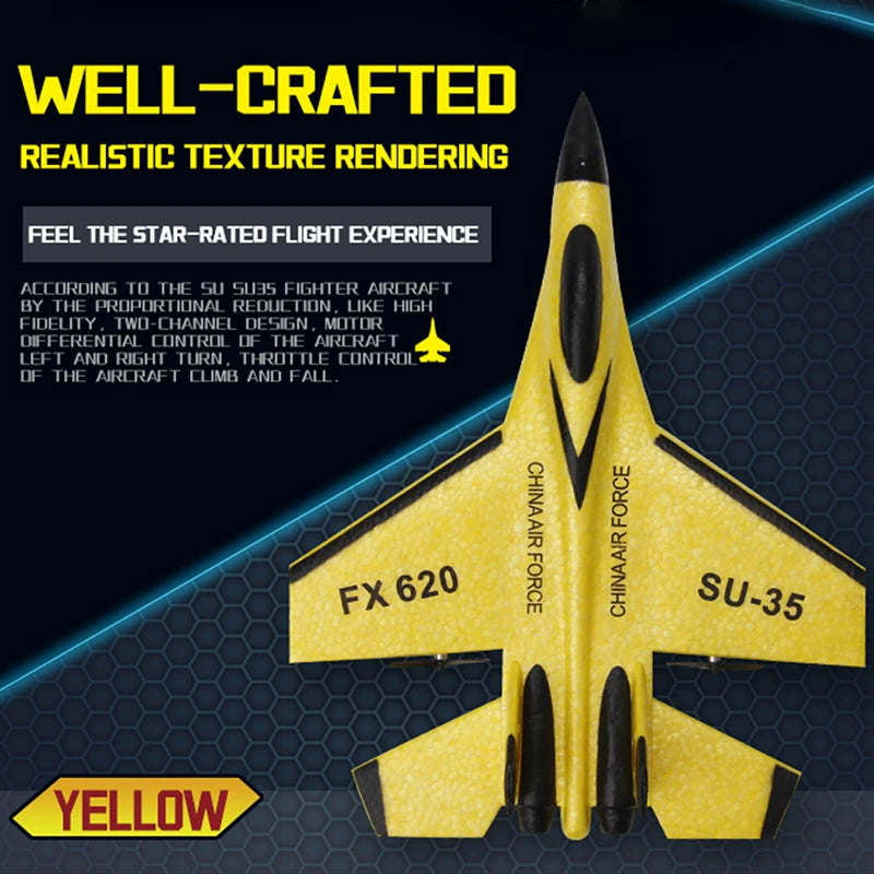 RC SU-35 Foam Fighter Plane – 2.4G Remote Control Glider Toy for Kids & Boys