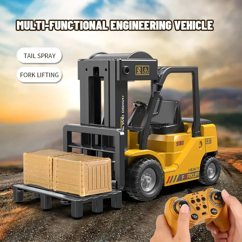 Remote Control Forklift Truck for Kids - 2.4G RC Construction Toy